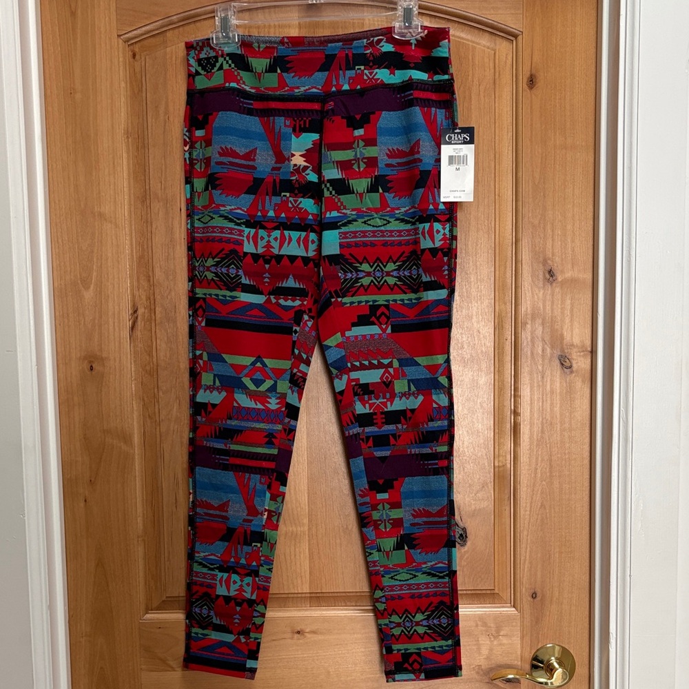 Chaps Sport Multicolor Geometric Leggings